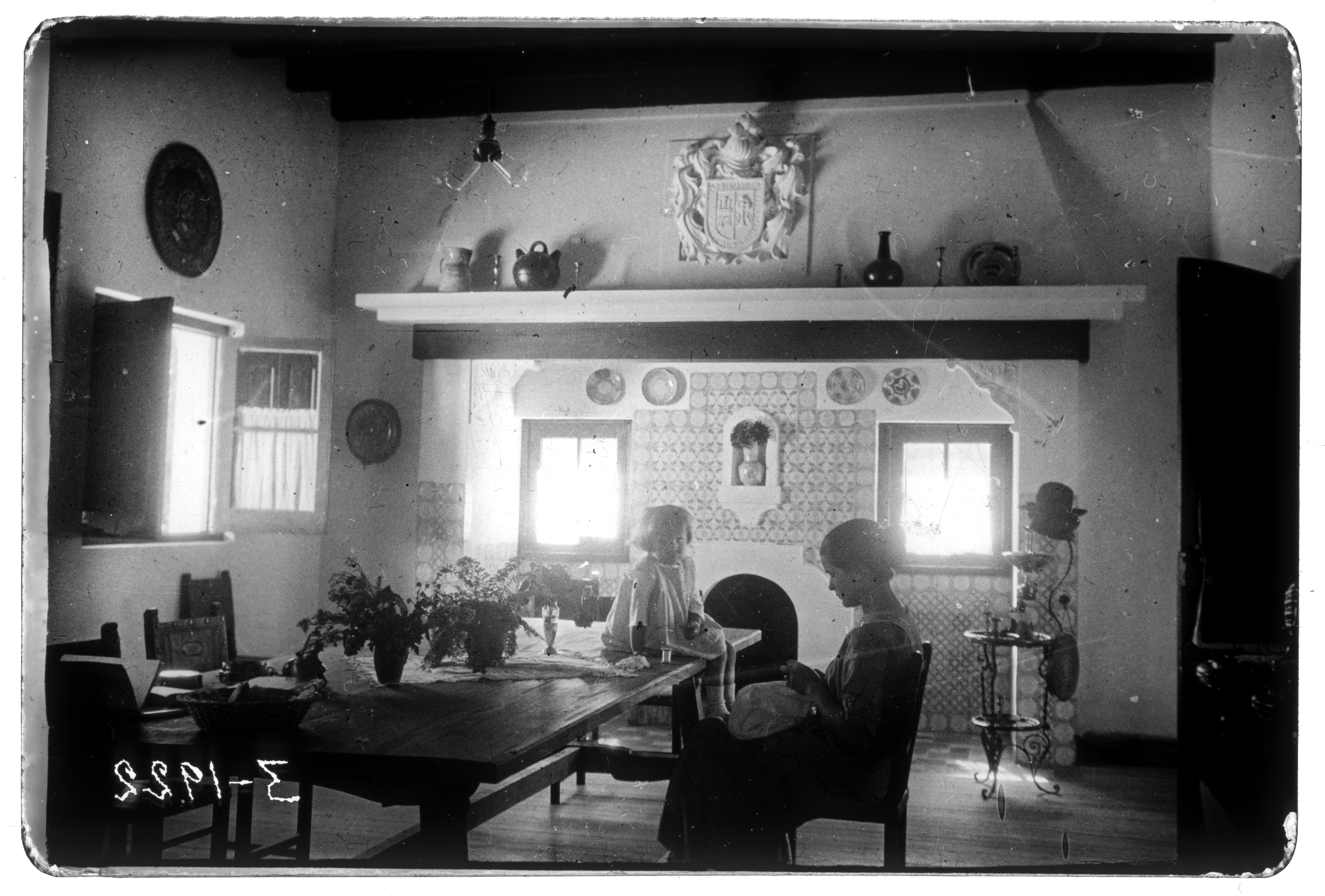 Fotografía de1922 que retrata el comedor de la casa-museo 