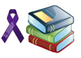 libro y cinta lila