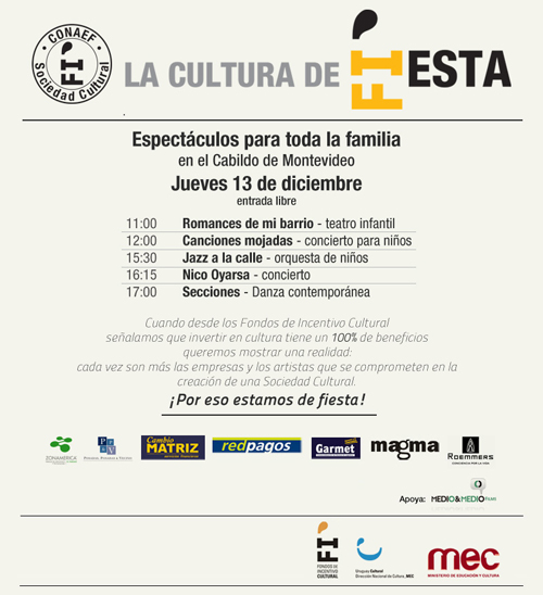 La Cultura de (FI)esta! Invitación Fiesta de cierre