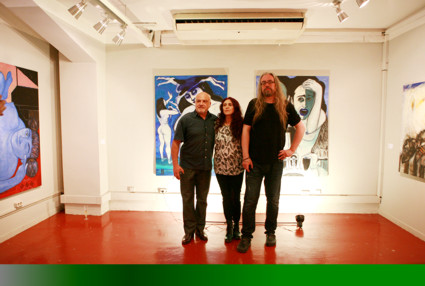 Artistas uruguayos presentes durante la inauguración