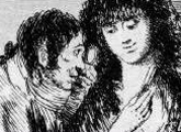 hombre y mujer, dibujo en blanco y negro
