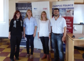 Representantes del MEC Fullbright junto al Director del CURE de Treinta y Tres